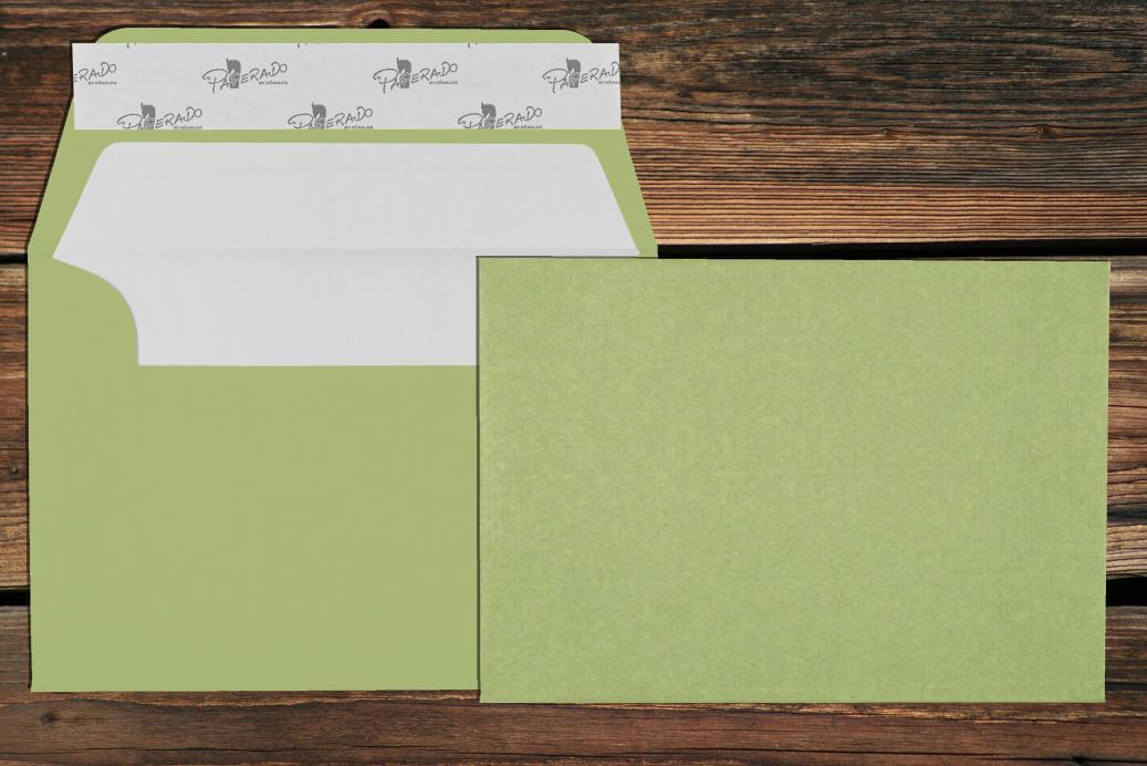 Briefhüllen mit Seidenfutter C6 114x162 mm Haftklebend Pistache gerippt 100 g/qm